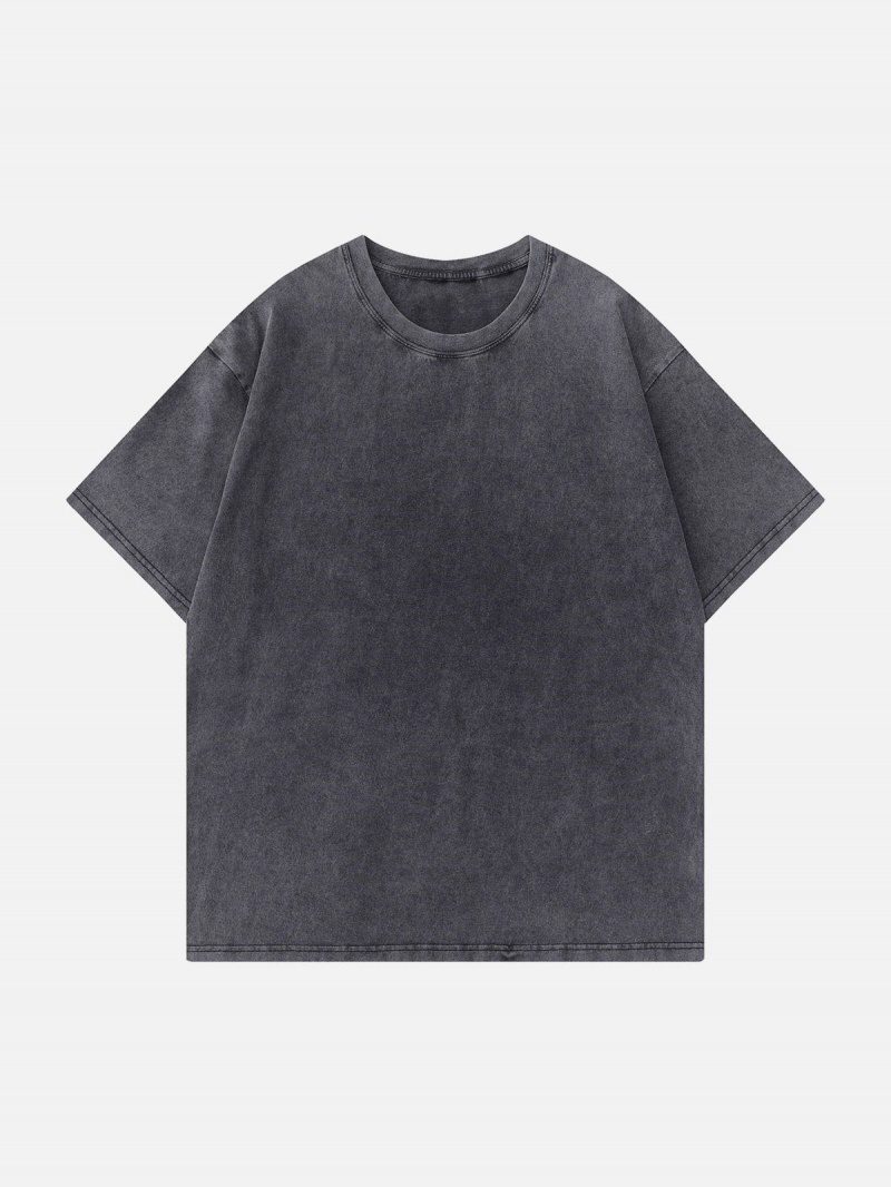 T Shirts Aelfric Eden Solid Washed Tee Noir | ZGF-60409373